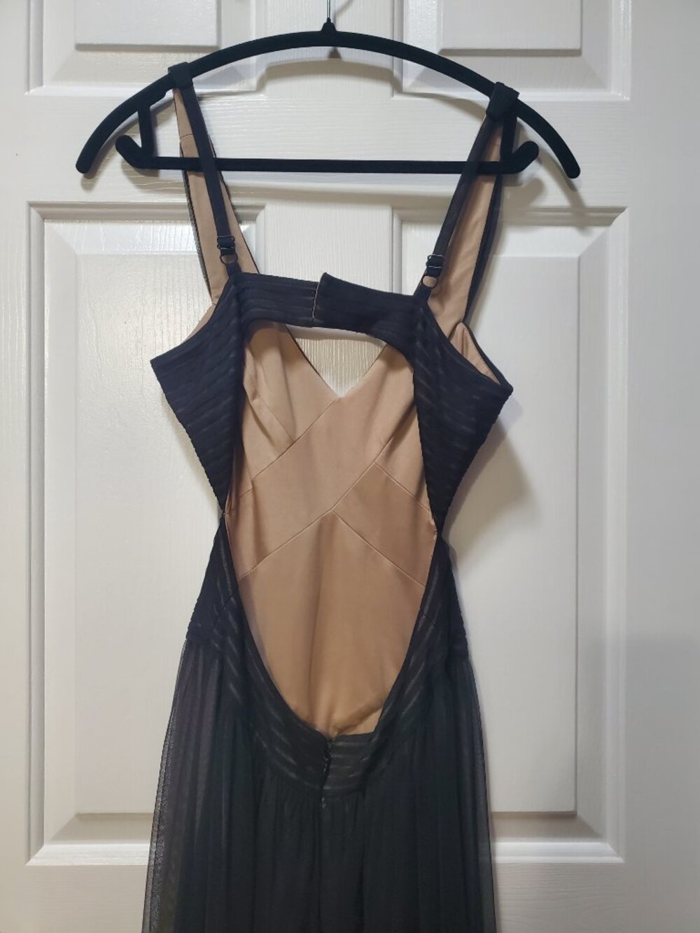BCBGMaxAzria Black Tulle Cut Out Gown | 4 - Picture 3 of 7